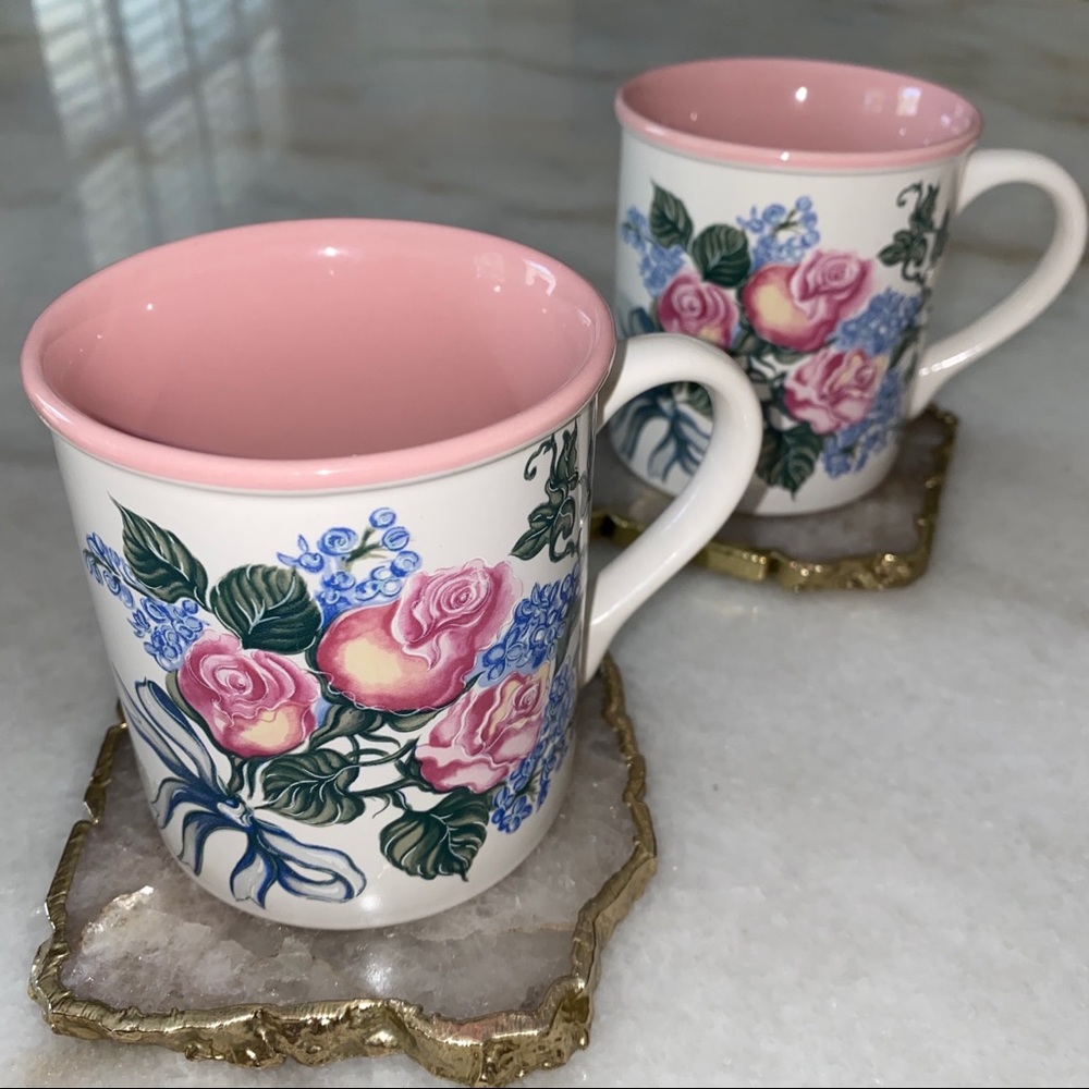 Vintage rose mugs